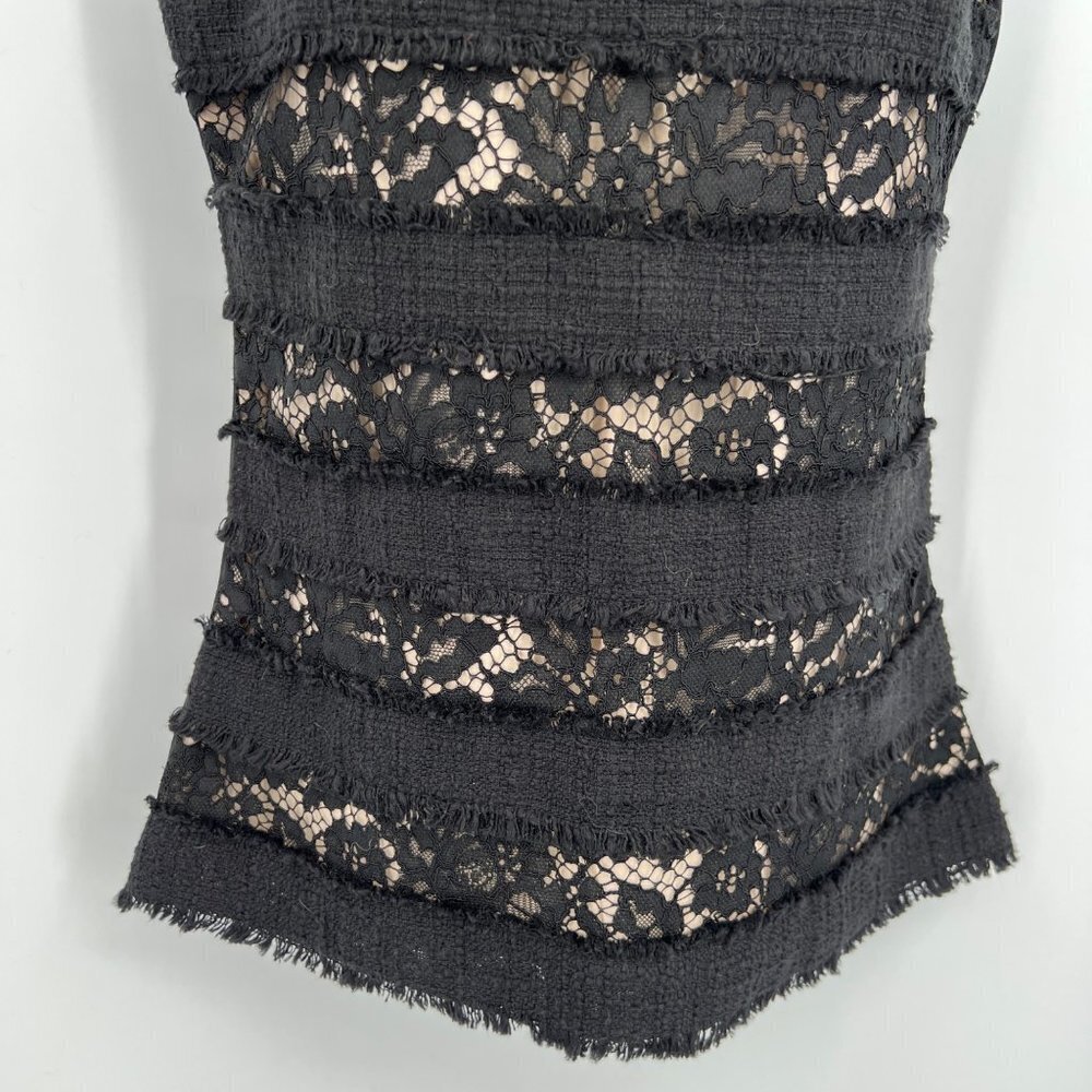 NWT J. Crew Lace and Fringe Striped‎ Dressy Tank Formal or with Jeans Sexy XXS - Picture 3 of 6